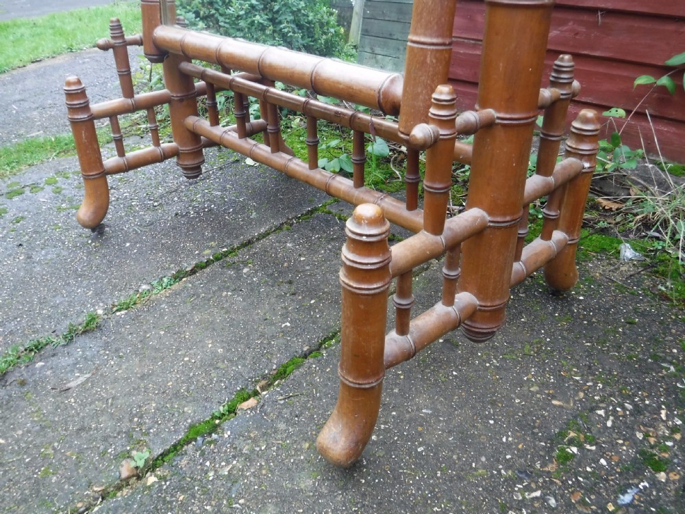 Good sized 19th century simulated bamboo cheval mirror View V