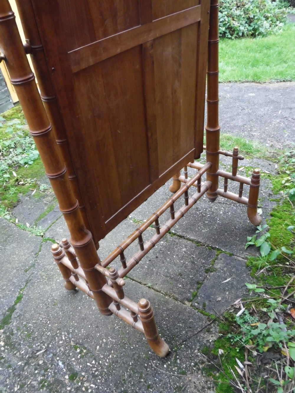 Good sized 19th century simulated bamboo cheval mirror View VII