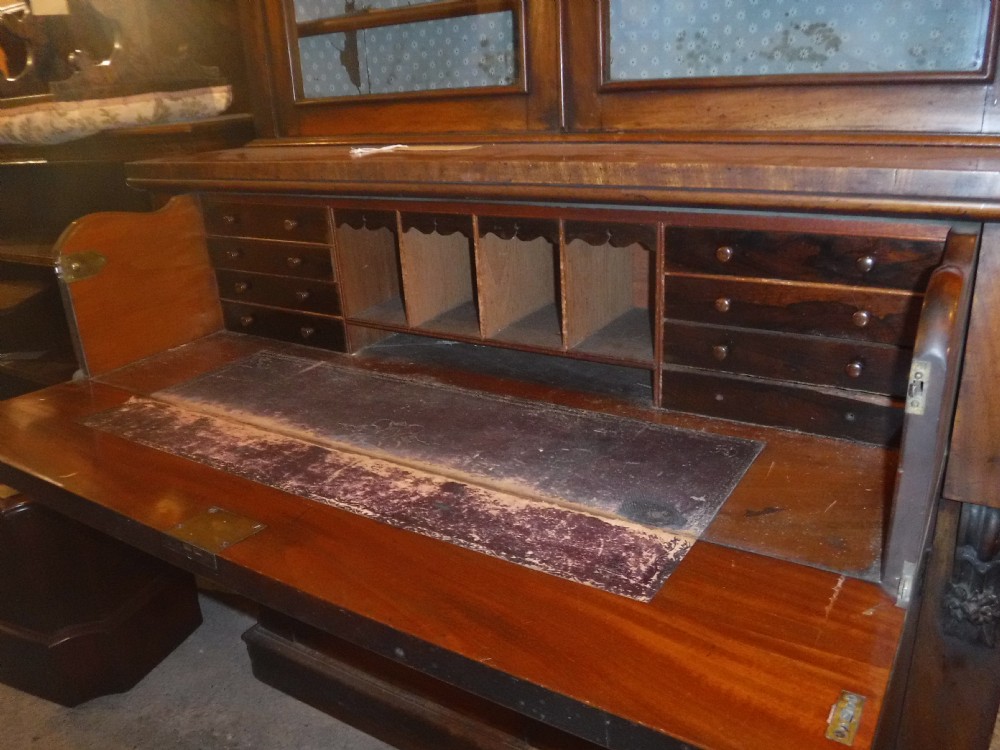 Mid-Victorian mahogany secretaire bookcase View V