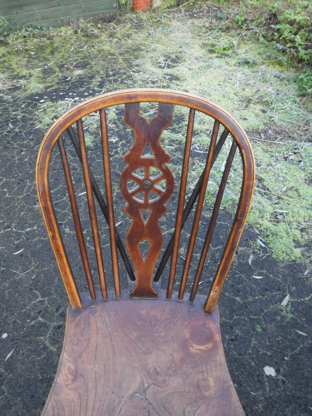Pair of Early Victorian Windsor wheel back chairs View V