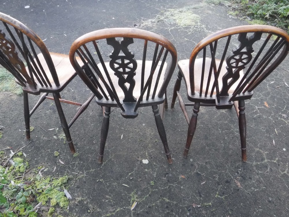 Pair of Early Victorian Windsor wheel back chairs View XI