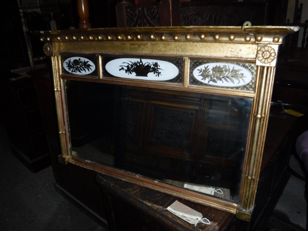 19th century gilt and decorated overmantel mirror View V