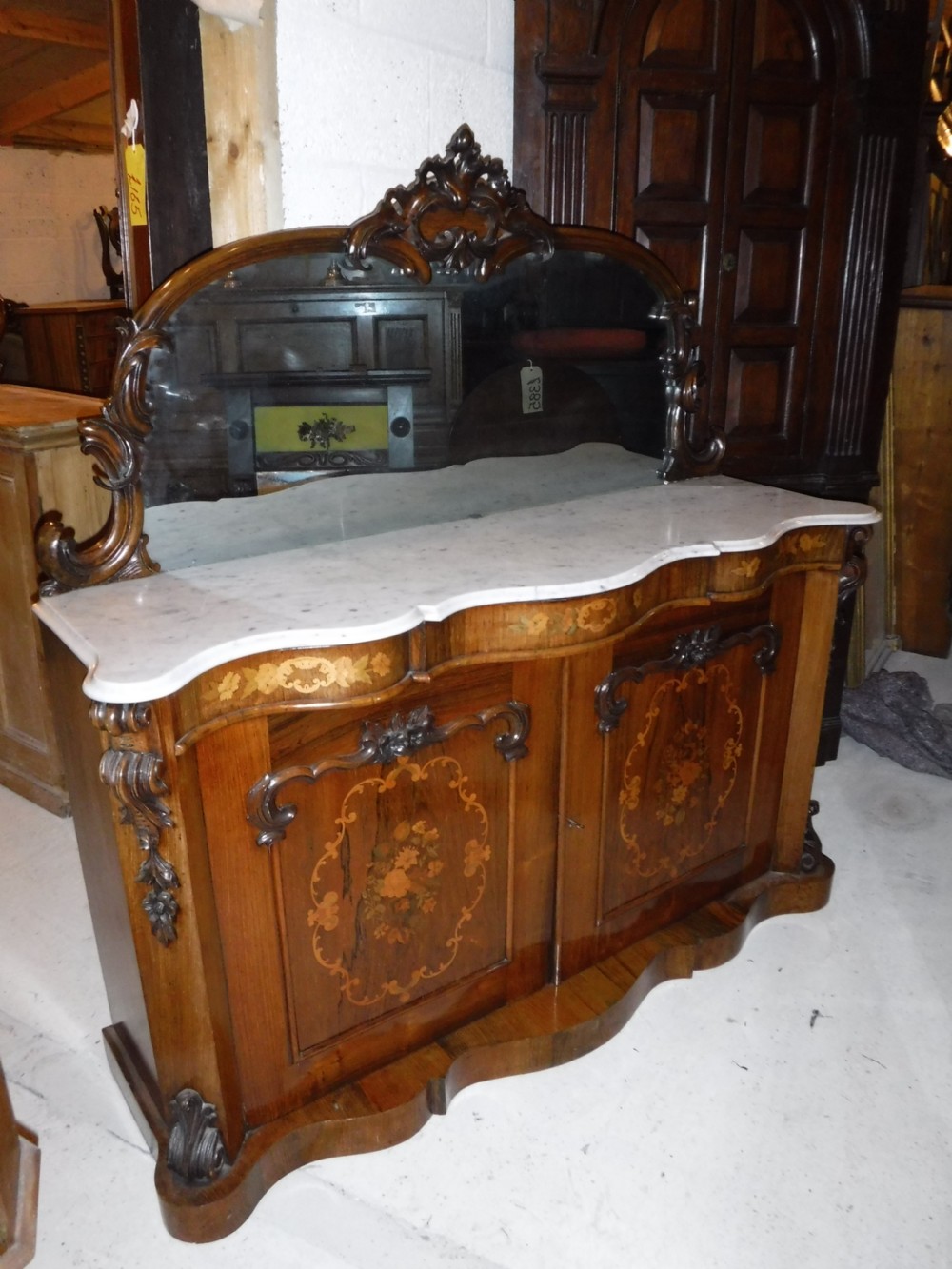 Good quality inlaid rosewood side cabinet