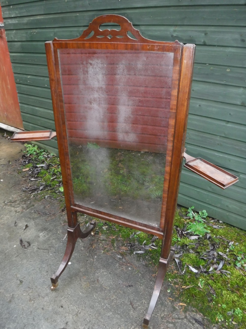 19th century adjustable height cheval dressing mirror View II
