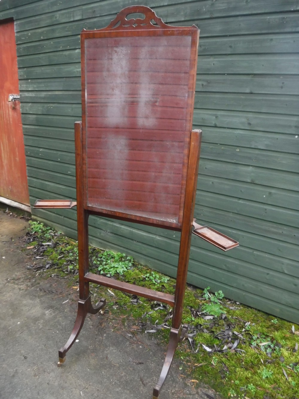 19th century adjustable height cheval dressing mirror View III