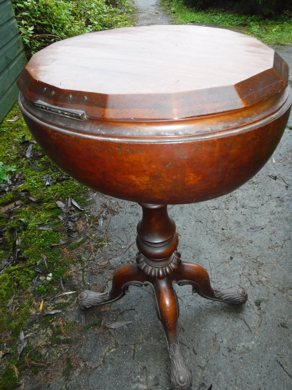 Mid 19th century walnut teapoy View V