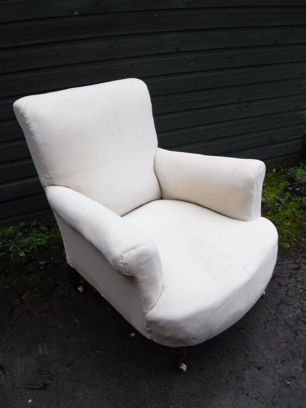 Upholstered armchair with salmon pink loose cover