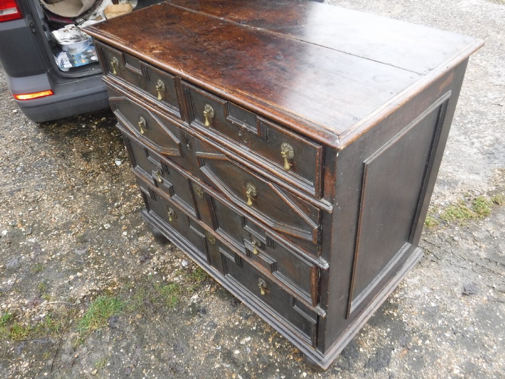 Late 17th century oak chest of 4l drawers View X