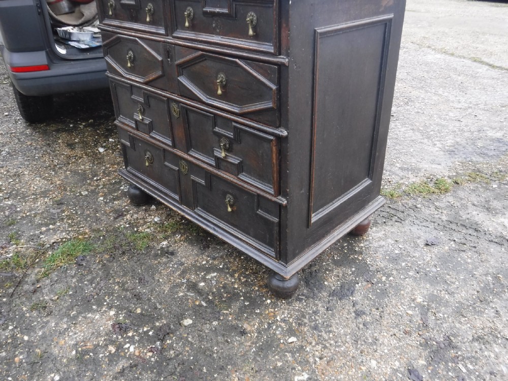 Late 17th century oak chest of 4l drawers View XI