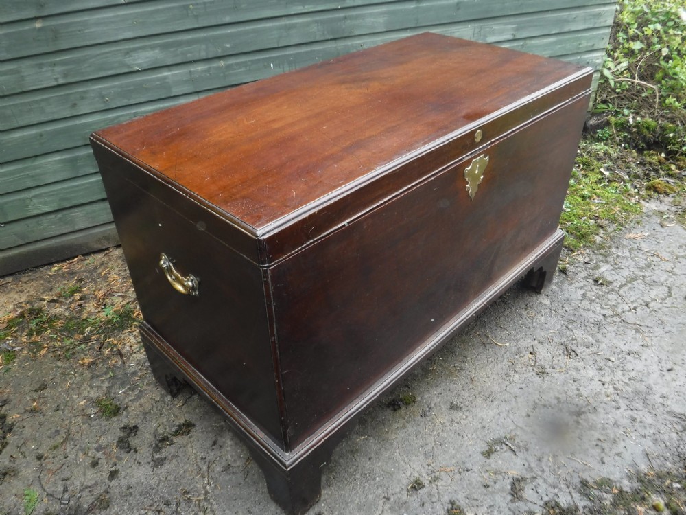  Late Georgian mahogany caddy top  blanket chest