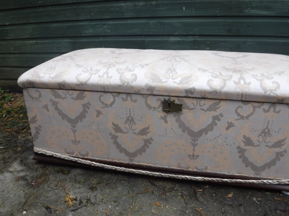 19th century mahogany frame country house box stool View II