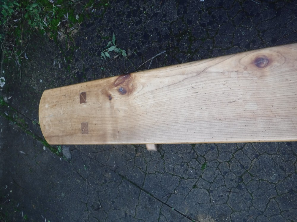 Long late 19th century  kitchen table bench View III