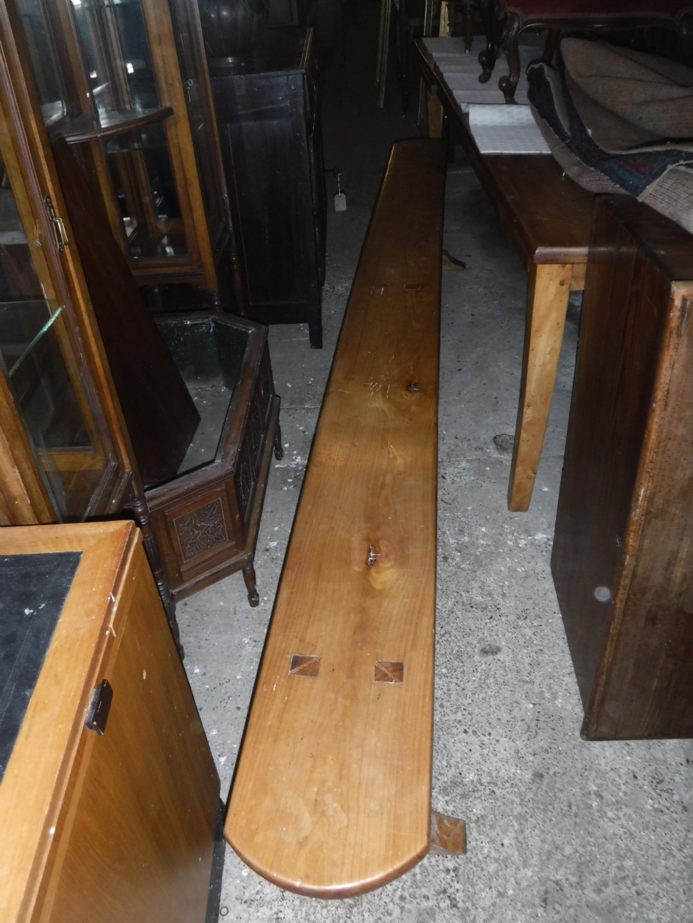 Long late 19th century  kitchen table bench View V