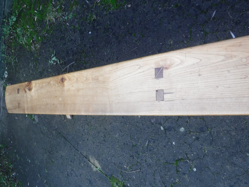 Long late 19th century  kitchen table bench View IX