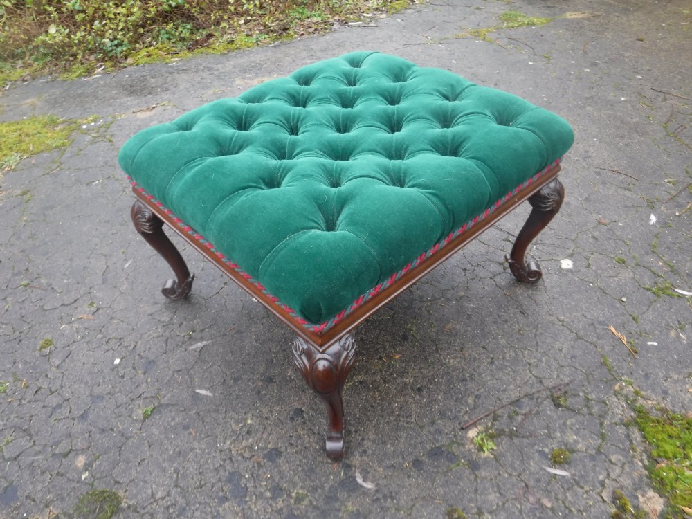 Large mahogany frame country house centre stool
