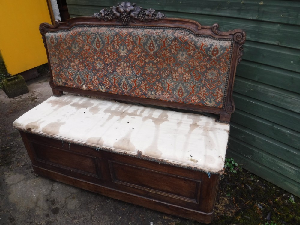 Late 19th century oak box seat  View III