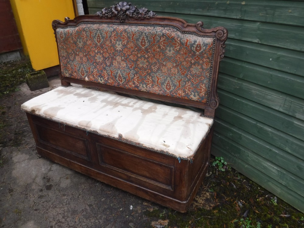 Late 19th century oak box seat  View V