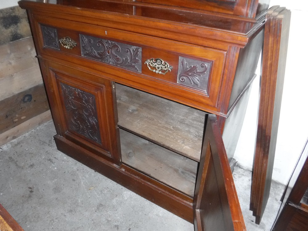 Late Victorian walnut secretaire bookcase View VI