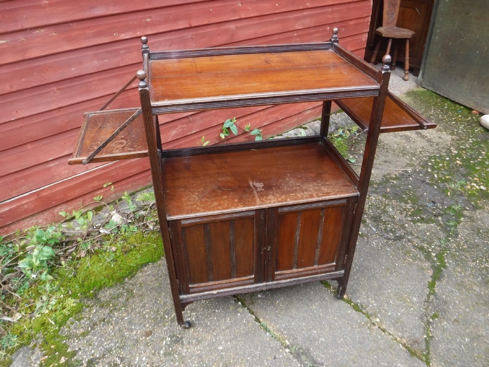 Edwardian walnut tea shop serving trolley View IV