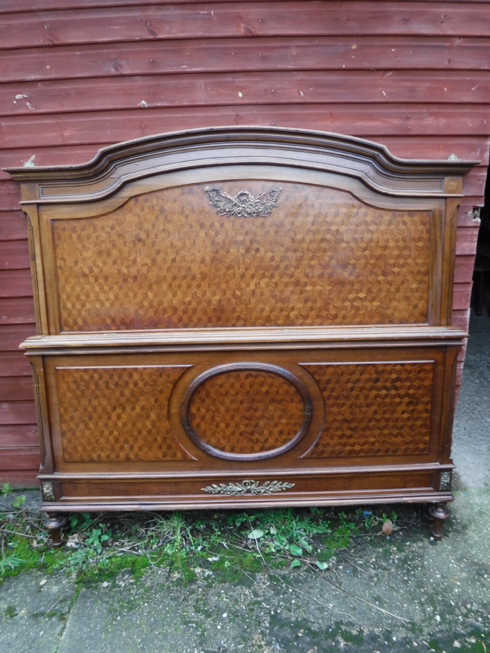 Large early 20th century double bed View II