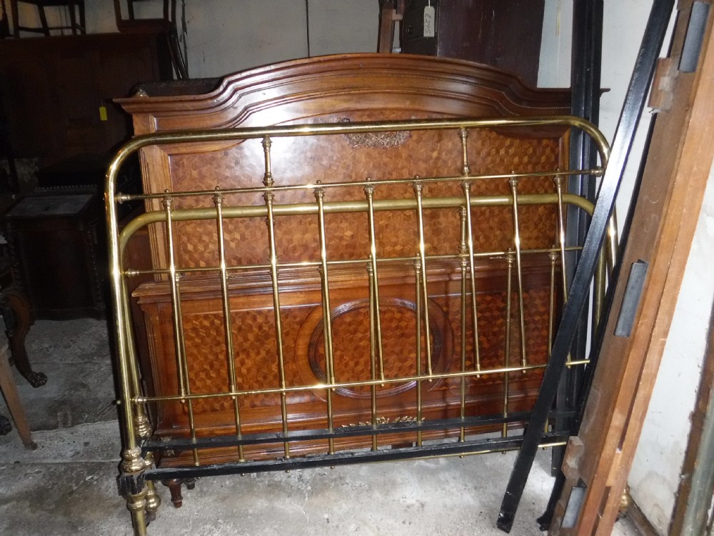 Large Edwardian brass  double bed frame . View VII