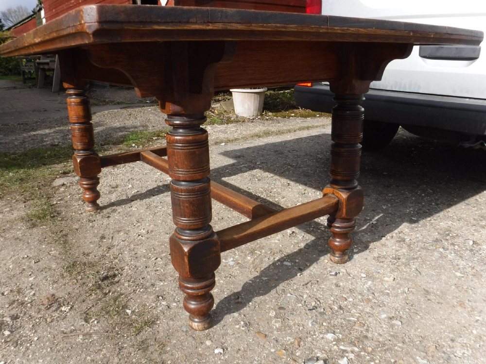 Good solid 8 seater 19th century oak kitchen table View VI