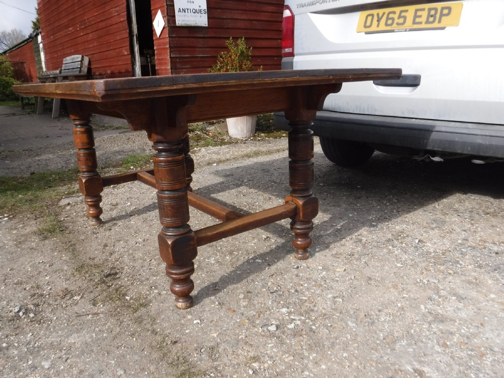 Good solid 8 seater 19th century oak kitchen table View IX