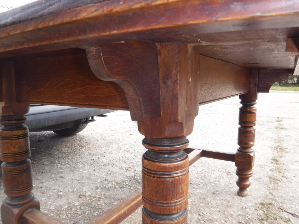 Good solid 8 seater 19th century oak kitchen table View XI
