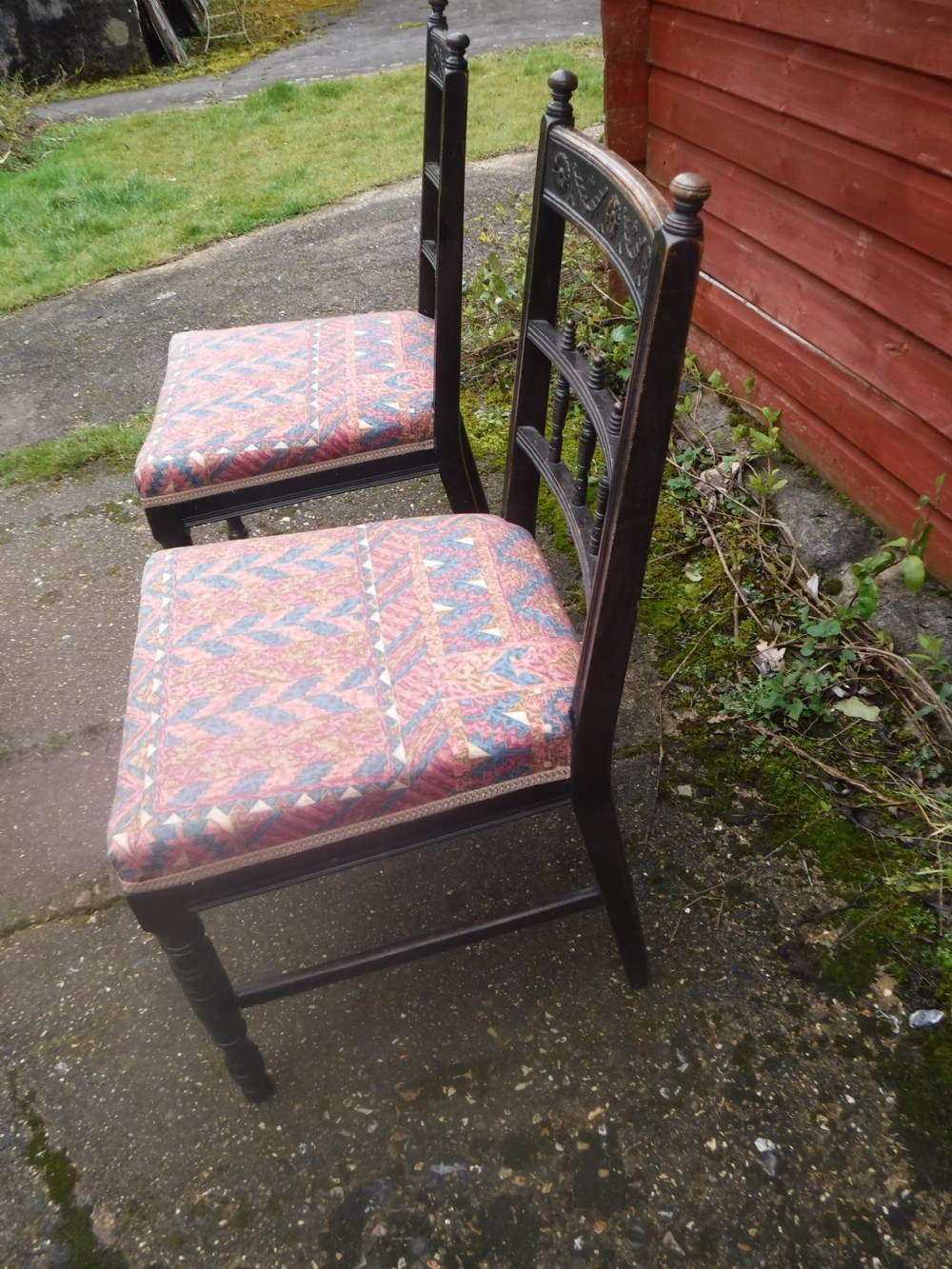 Pair  of Athestic  period late 19th century side chairs View III