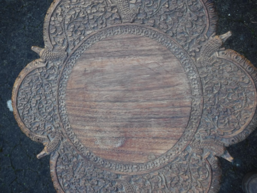 Late 19th century carved  anglo Indian occasional table View III