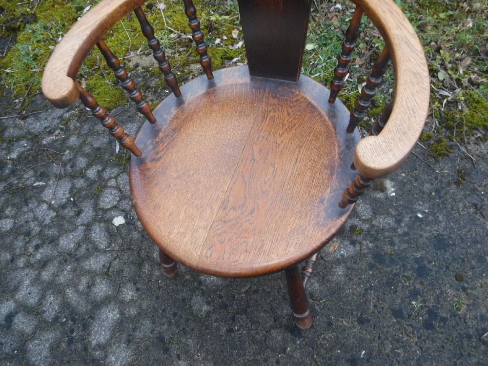 Unusual oak arts and crafts armchair View V
