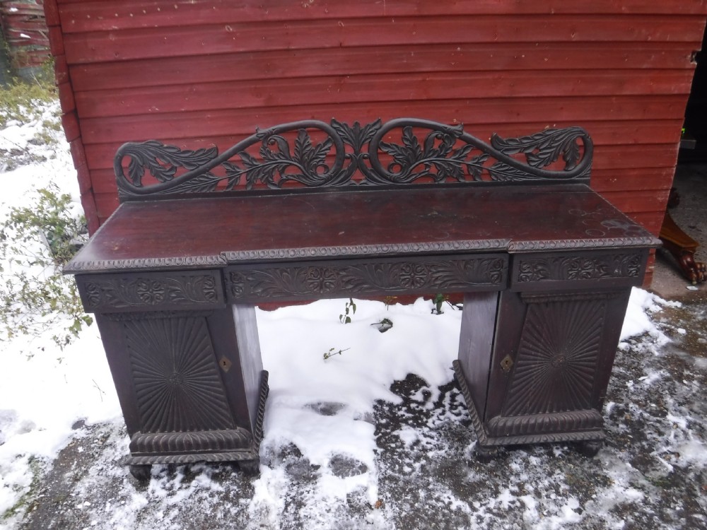 19th century anglo Indian rosewood pedestal sideboard View II