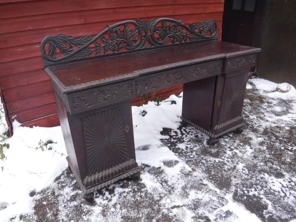 19th century anglo Indian rosewood pedestal sideboard View III