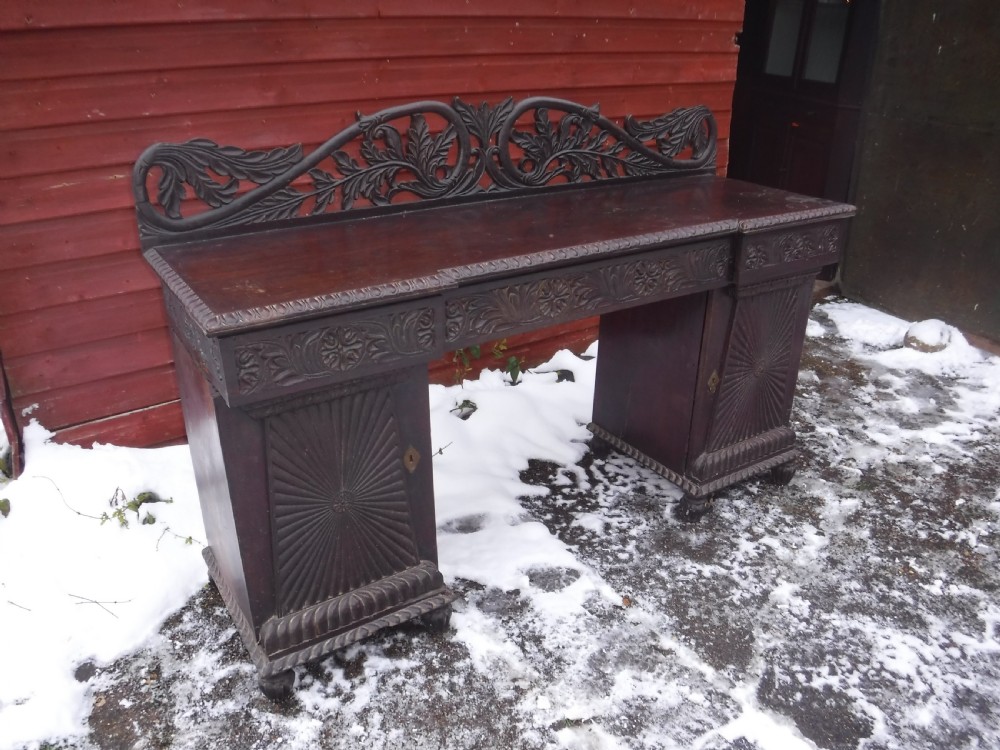 19th century anglo Indian rosewood pedestal sideboard View VIII