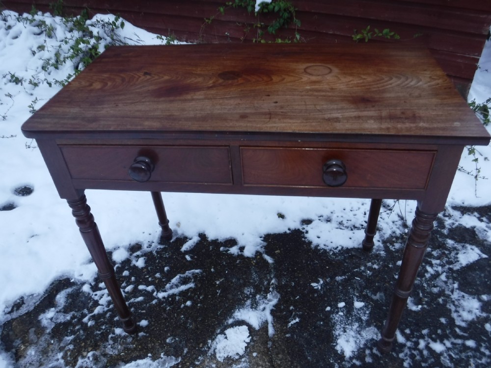 Regency mahogany 2 drawer side table View VI