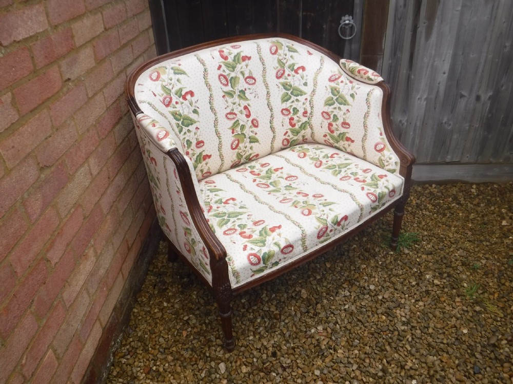 Small Edwardian upholstered window seat