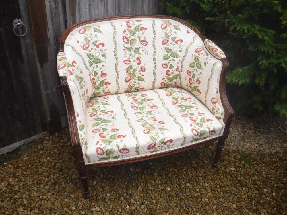 Small Edwardian upholstered window seat View II
