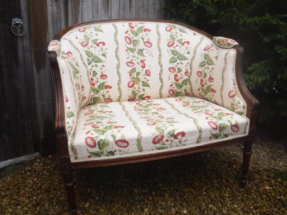 Small Edwardian upholstered window seat View III