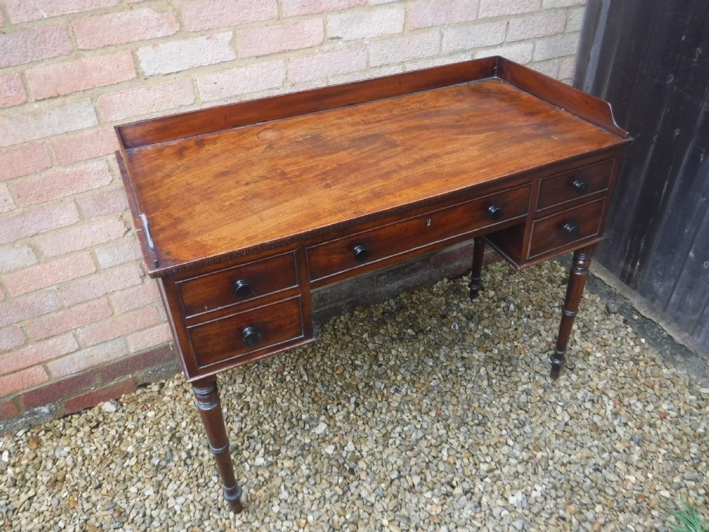 Regency mahogany 5 drawer writing table
