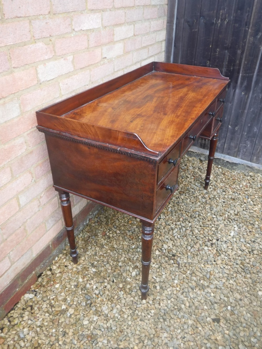 Regency mahogany 5 drawer writing table View II