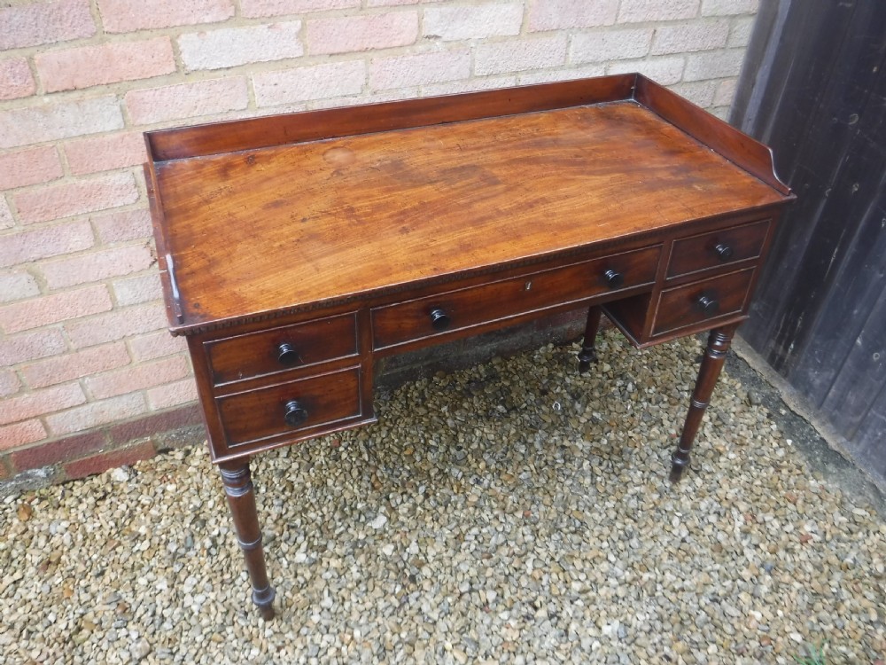 Regency mahogany 5 drawer writing table View III
