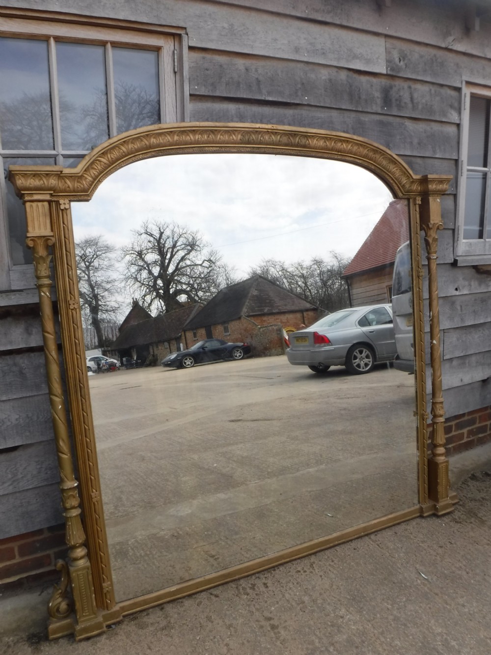 Large Victorian gilt hall mirror View II