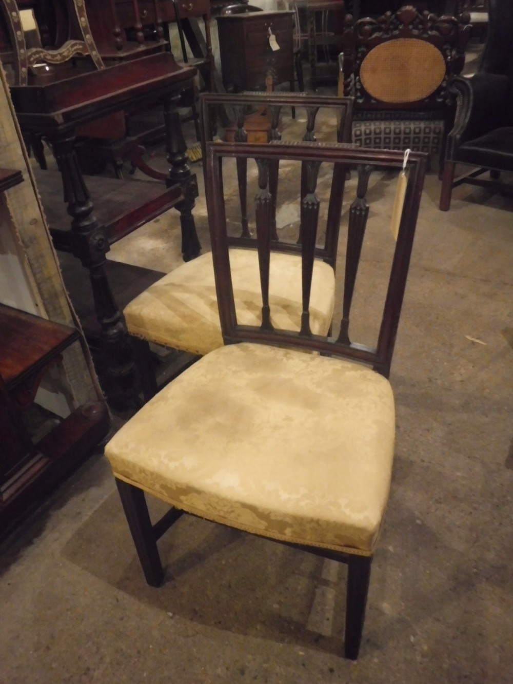 Pair of early 19th century mahogany side chairs