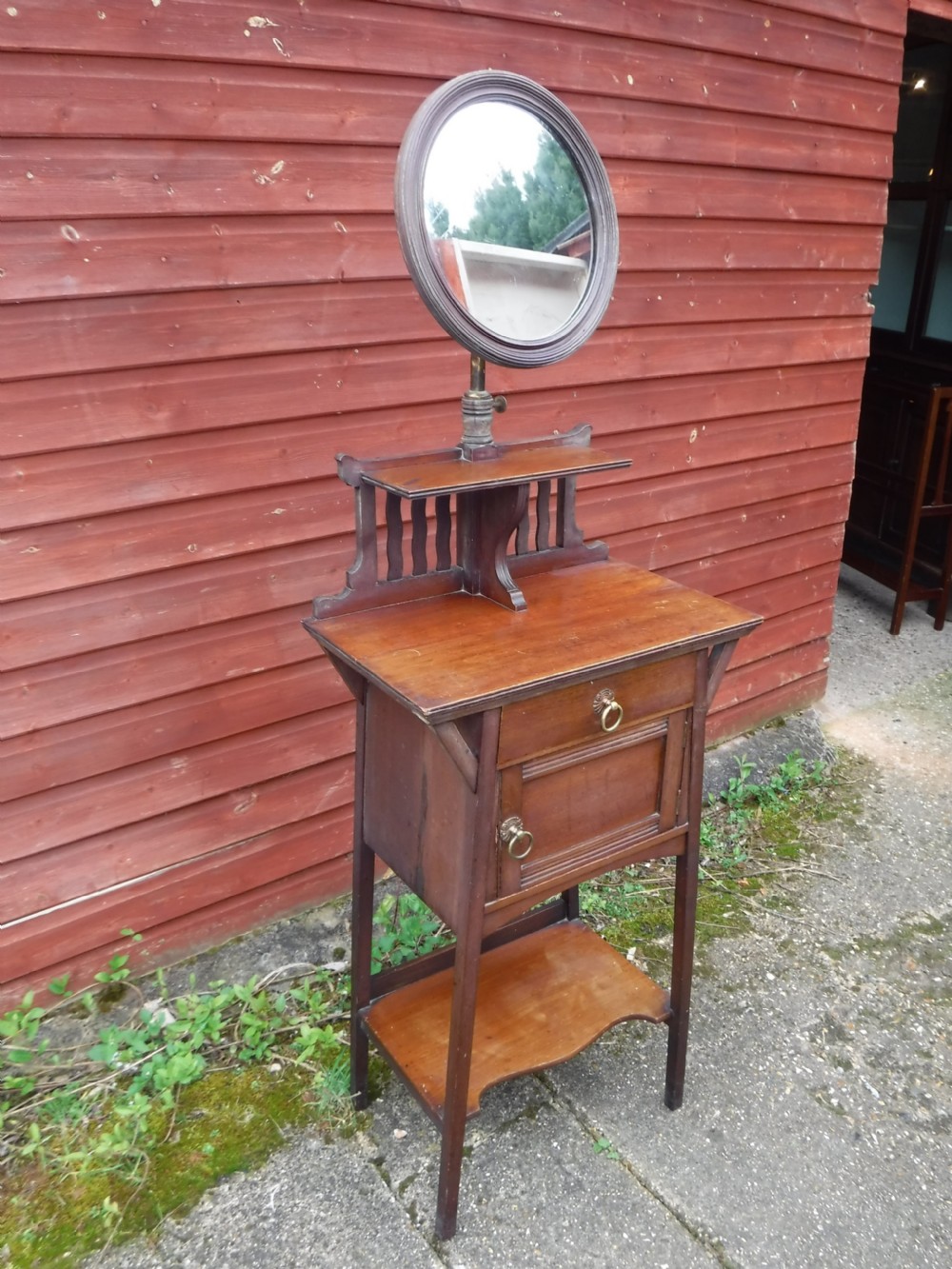 Late 19th century shaving stand in the manner of Liberty View IV