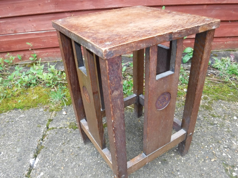 Oak arts and crafts occasional table View IV