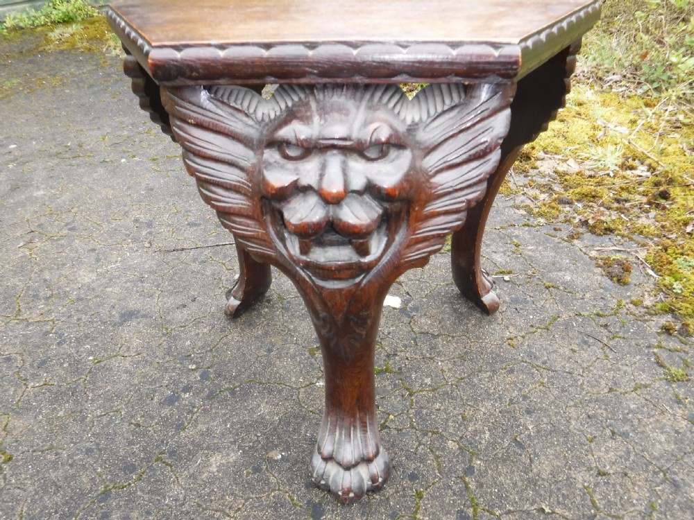 Good carved oak occasional table View II