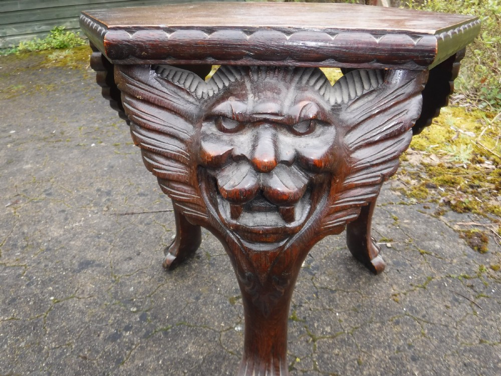 Good carved oak occasional table View III