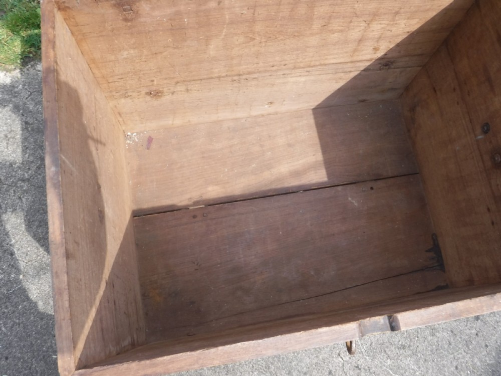 Good 19th century teak and iron bound chest View IV