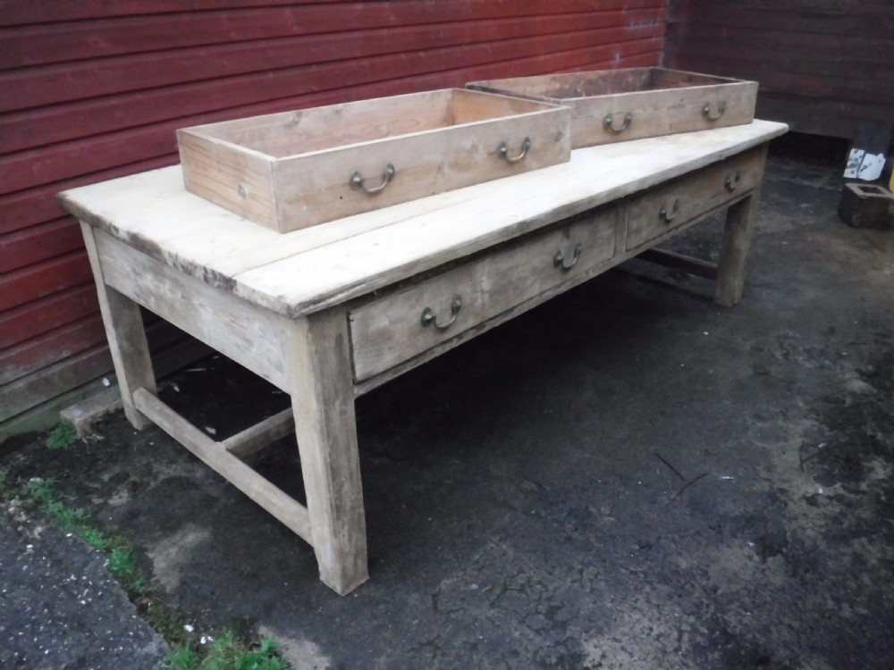 Very large 19th century country house kitchen table