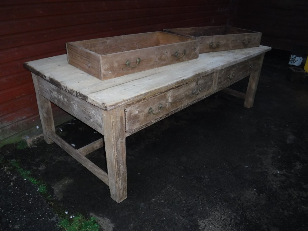 Very large 19th century country house kitchen table View II